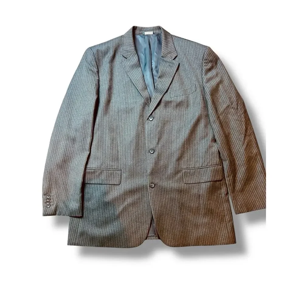 Banana Republic Mens Wool Suit 2 Pc Brown‎ Pinstripe, 36Long, 34x34